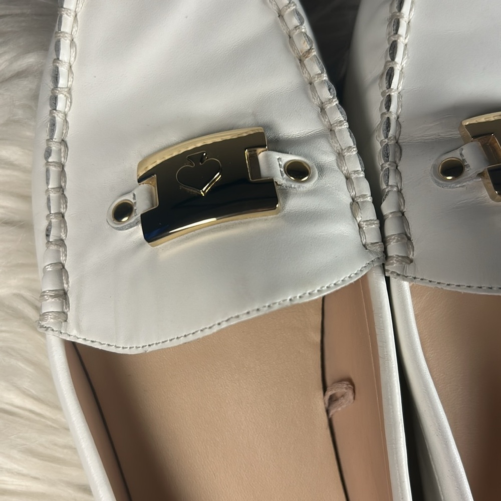 KATE SPADE Loafers Women's Size 8 Kate Spade Carmen S1350018 White Leather Shoes - Picture 7 of 15